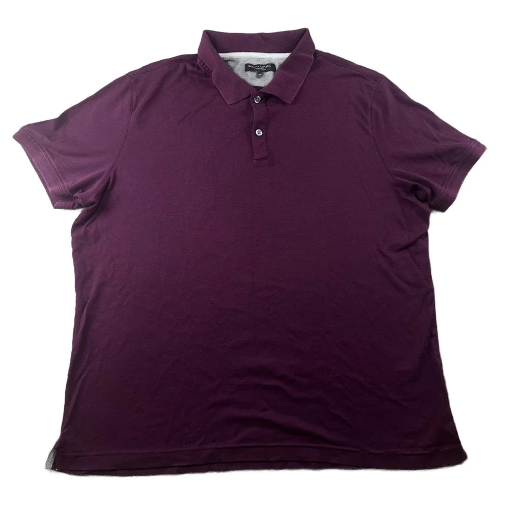 Banana Republic Polo Men XL Purple Luxury Touch Cotton Short Sleeve Preppy Golf